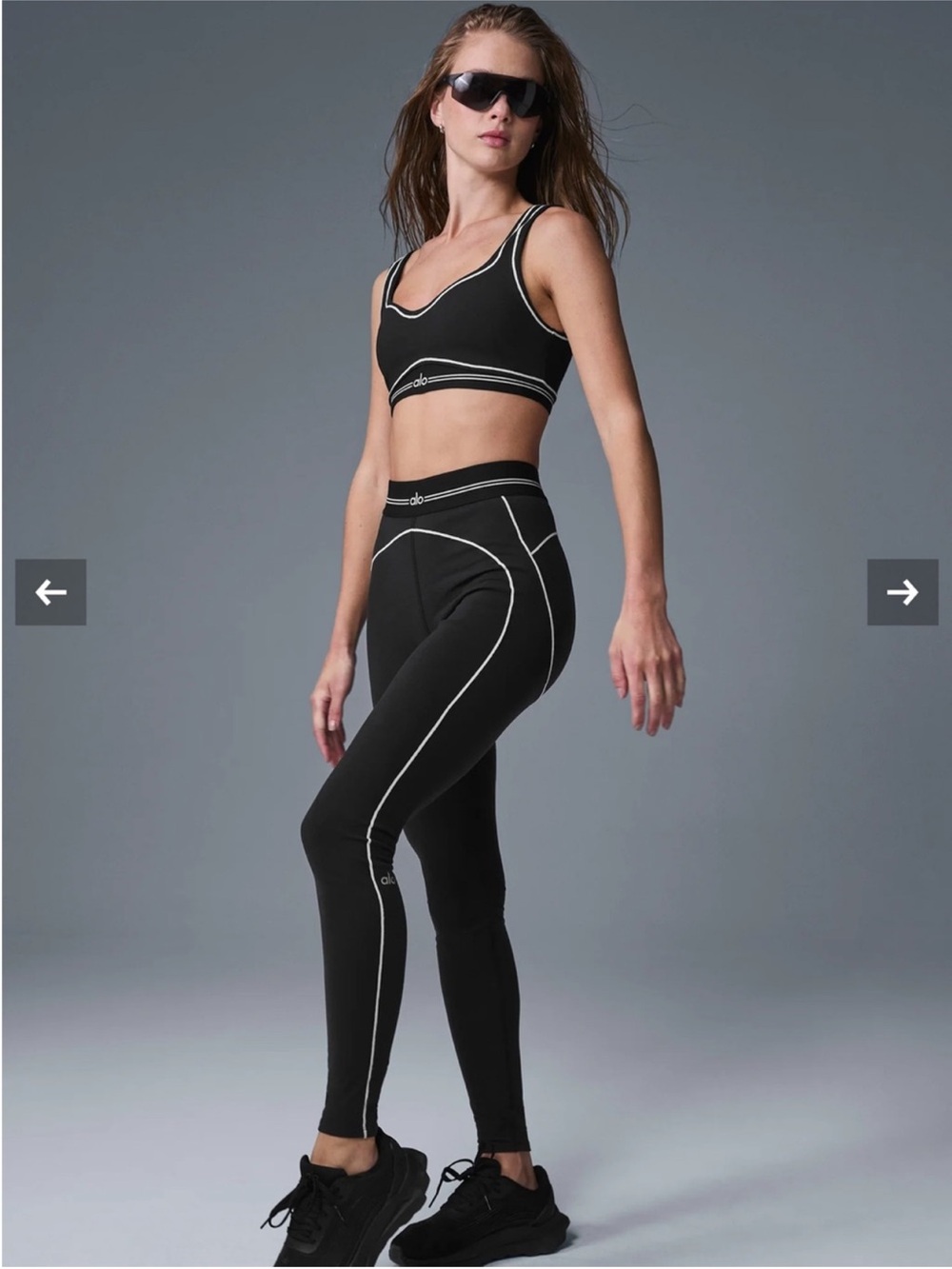 Alo Yoga Airbrush High Waist Heart Throb Leggings Black/ White Sz L 12-14 W54341